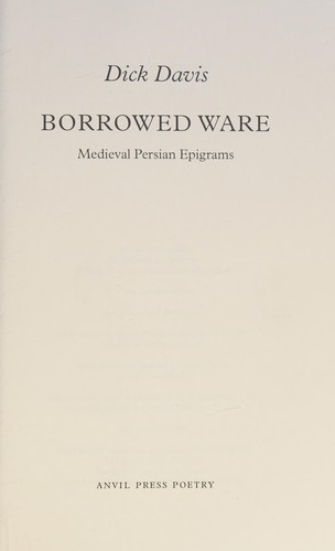 Cover for Borrowed ware