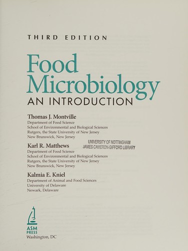 Cover for Food microbiology