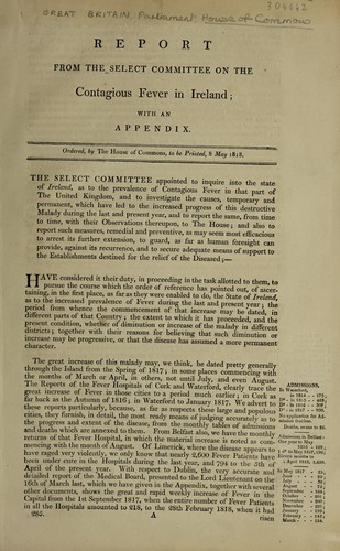 Cover for Report. With an appendix