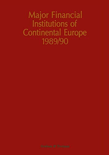 Cover for Major Financial Institutions of Continental Europe 1989/90