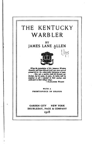 Cover for The Kentucky warbler