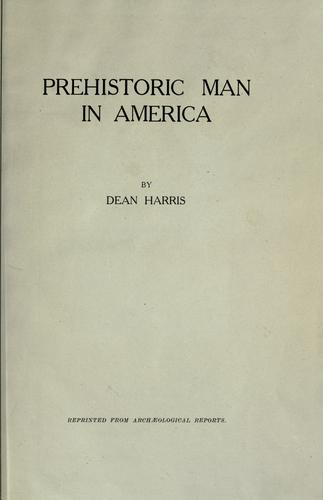 Cover for Prehistoric man in America.