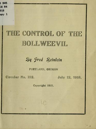 Cover for The control of the boll-weevil
