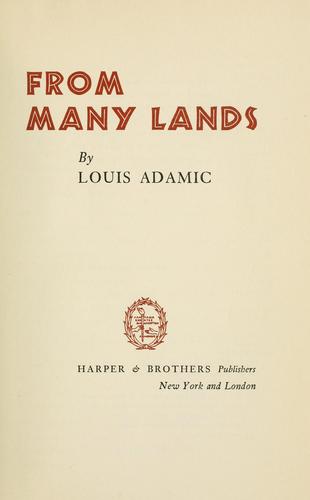 Cover for From many lands