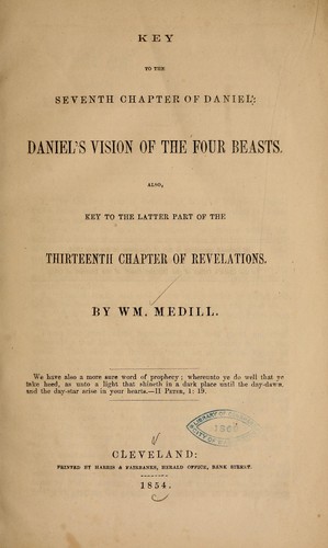 Cover for Key to the seventh chapter of Daniel