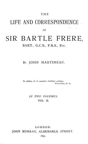 Cover for The life and correspondence of the Right Hon. Sir Bartle Frere, Bart., G.C.B., F.R.S., etc.