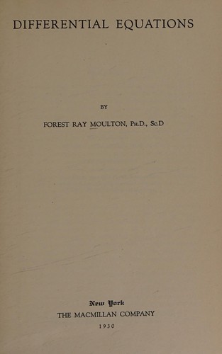 Cover for Differential Equations,