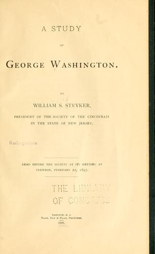 Cover for A study of George Washington.