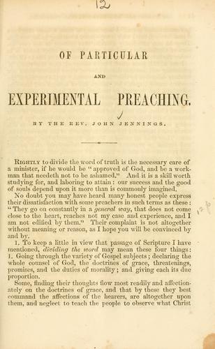 Cover for Of particular and experimental preaching.
