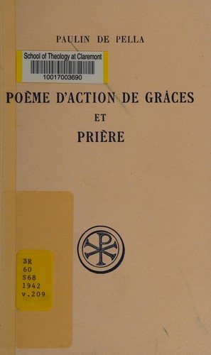Cover for Poème d'action de grâces et Prière