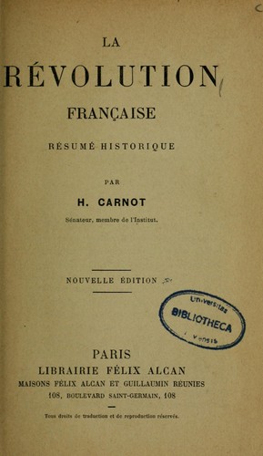 Cover for La révolution française