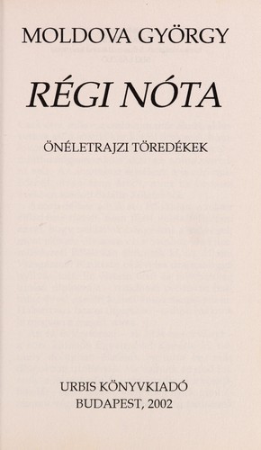 Cover for Régi nóta