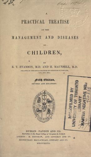 Cover for A practical treatise on the management and diseases of children.