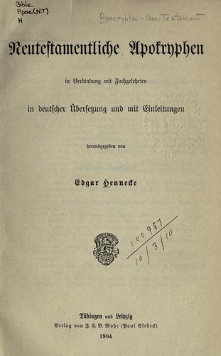 Cover for Neutestamentliche Apokryphen in Verbindung