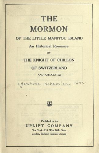 Cover for The Mormon of the Little Manitou Island