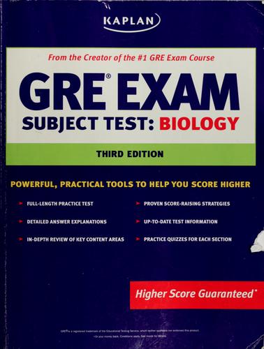 Cover for Kaplan GRE exam subject test