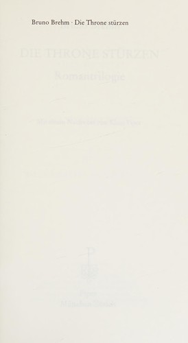 Cover for Die Throne stürzen
