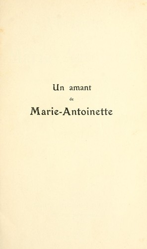 Cover for Un amant de Marie-Antoinette