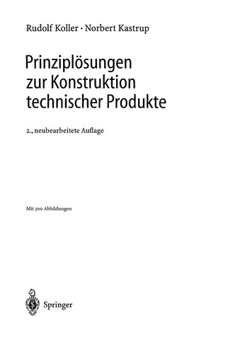 Cover for Prinziplösungen zur Konstruktion technischer Produkte