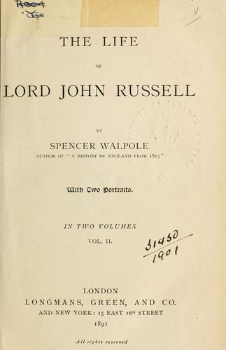 Cover for life of Lord John Russell.