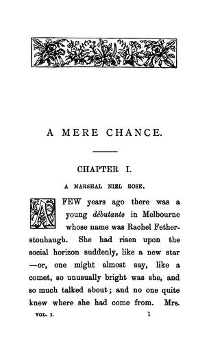 Cover for A mere chance