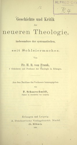 Cover for Geschichte und Kritik der neueren Theologie