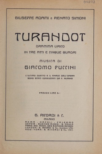 Cover for Turandot