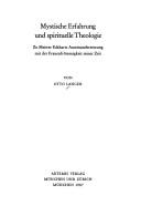 Cover for Mystische Erfahrung und spirituelle Theologie