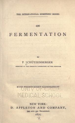 Cover for On fermentation
