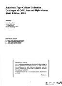 Cover for Catalogue of cell lines and hybridomas