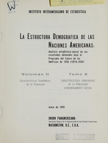 Cover for La estructura demográfica de las naciones americanas