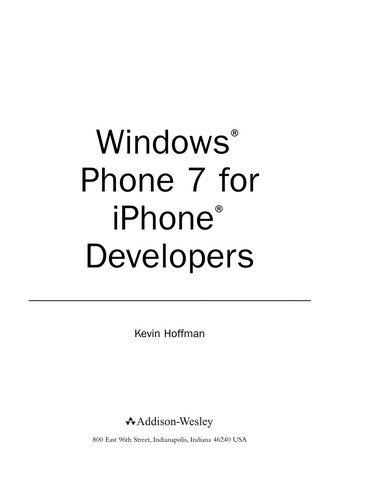 Cover for Windows Phone 7 for iPhone developers 2010