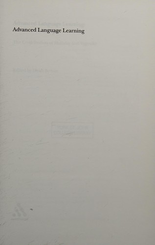 Cover for Advanced language learning