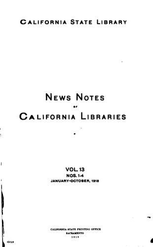 Cover for News Notes of California Libraries