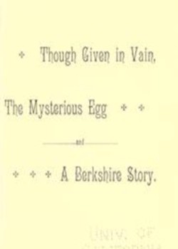 Cover for Though given in vain