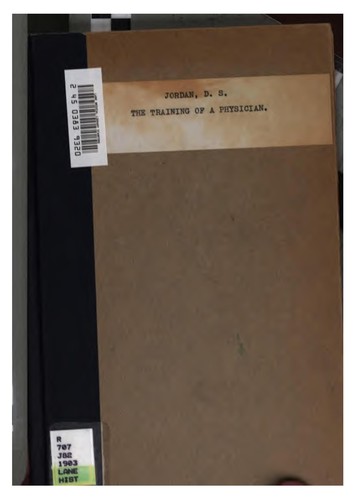 Cover for The Training of a physician