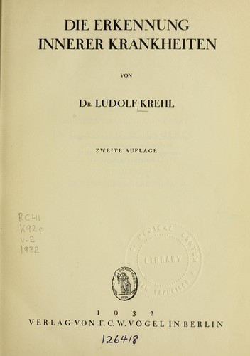Cover for Enstehung, Erkennung und Behandlung innerer Krankheiten