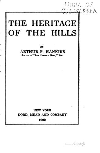 Cover for The heritage of the hills