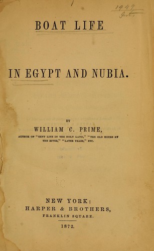 Cover for Boat life in Egypt and Nubia.