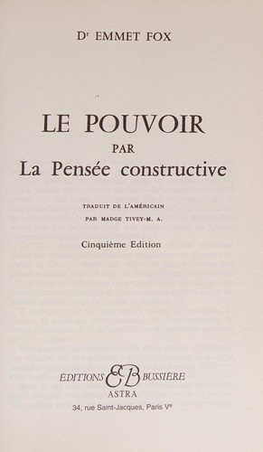 Cover for Le Pouvoir par la Pensee Constructive (French Edition)