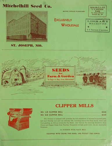 Cover for Mitchelhill Seed Co. exclusively wholesale