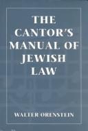 Cover for The cantor's manual of Jewish law