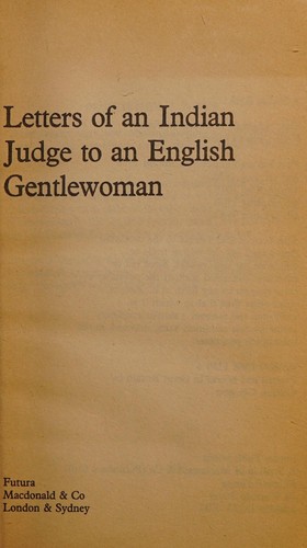 Cover for Letters of an Indian Judge to an English Gentlewoman
