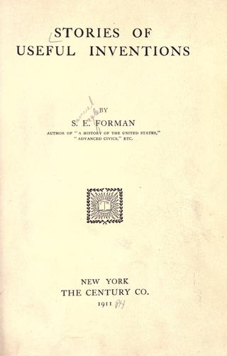 Cover for Stories of useful inventions