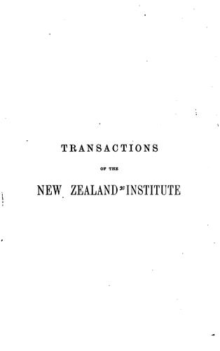 Cover for Transactions of the Royal Society of New Zealand