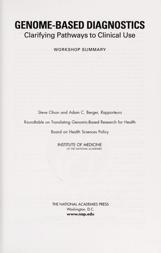 Cover for Generating evidence for genomic diagnostic test development