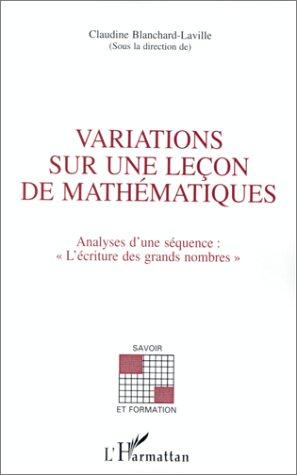 Cover for Variations sur une leçon de mathématiques