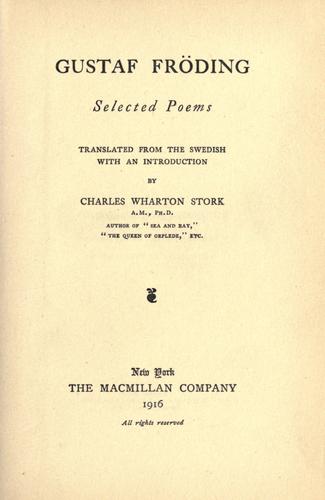 Cover for Selected poems