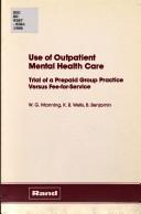Cover for Use of outpatient mental health care