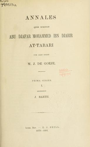 Cover for Tarikh al-rusul wa al-muluk